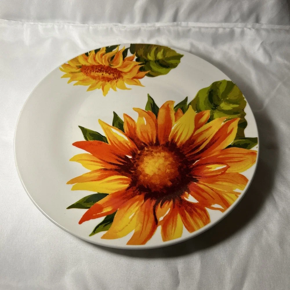 Royal Norfolk‎ Sunflower Dinner Plate Set 2 Orange